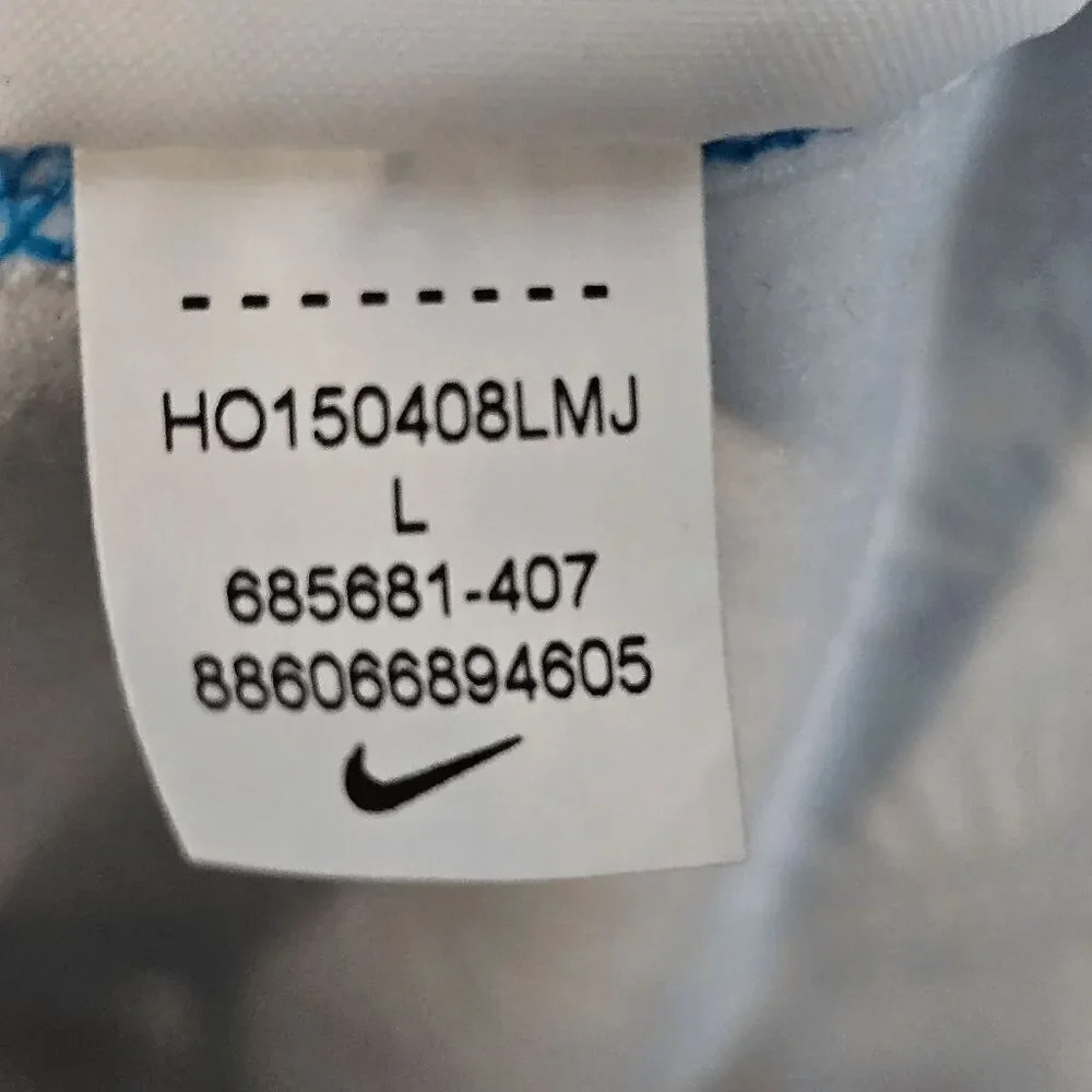 Nike Pro Dri fit Warm 1/2 Zip Long Sleeve Sweater Women's Trival Blue Print Size